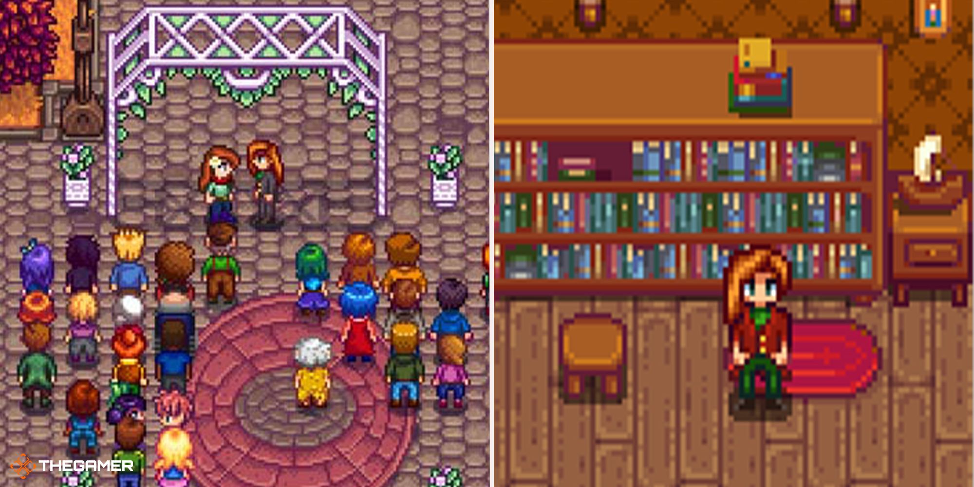 Stardew Valley - Elliott wedding (left), spouse room (right)