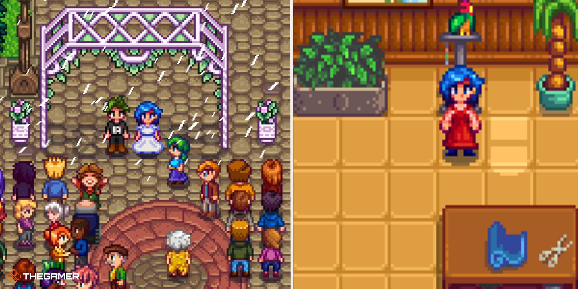 Stardew Valley - Emily wedding (left), spouse room (right)