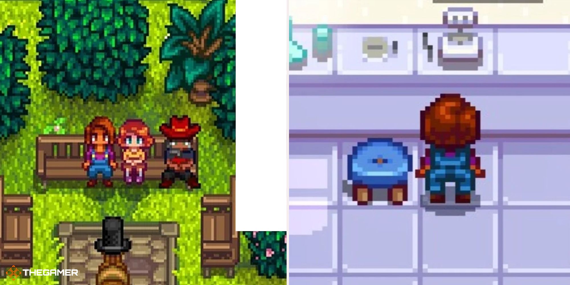 Stardew Valley - Maru and Penny (left), Maru in the lab (right)