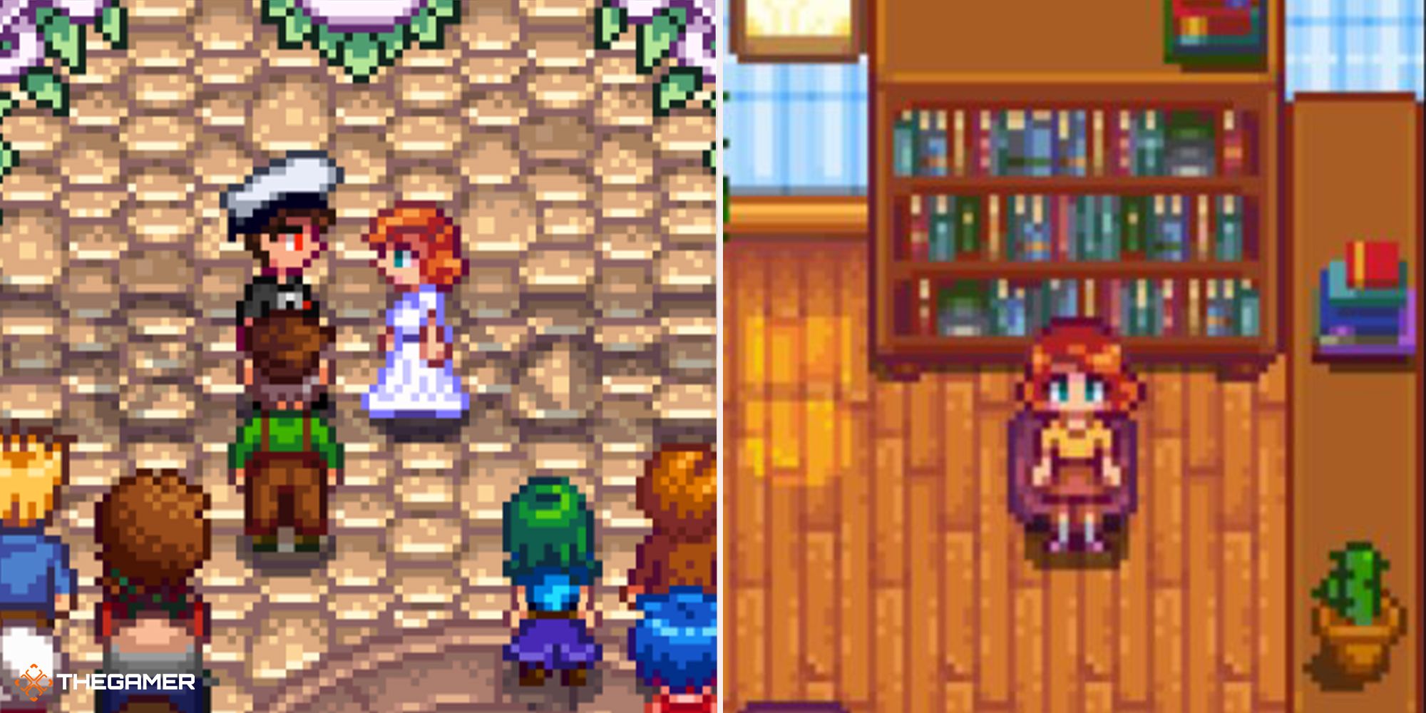 Stardew Valley - Penny wedding (left), unique spouse room (right)