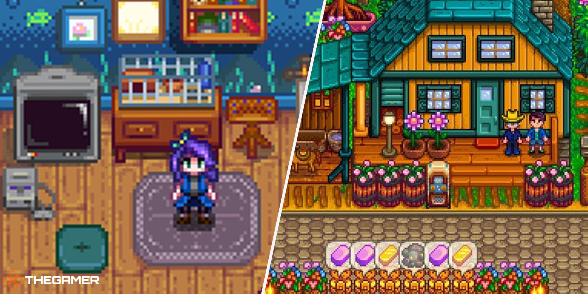 Stardew Valley - farm on right, abigail's spouse room on left