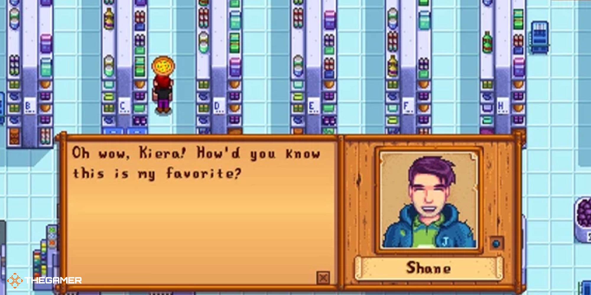Stardew Valley - giving Shane a gift