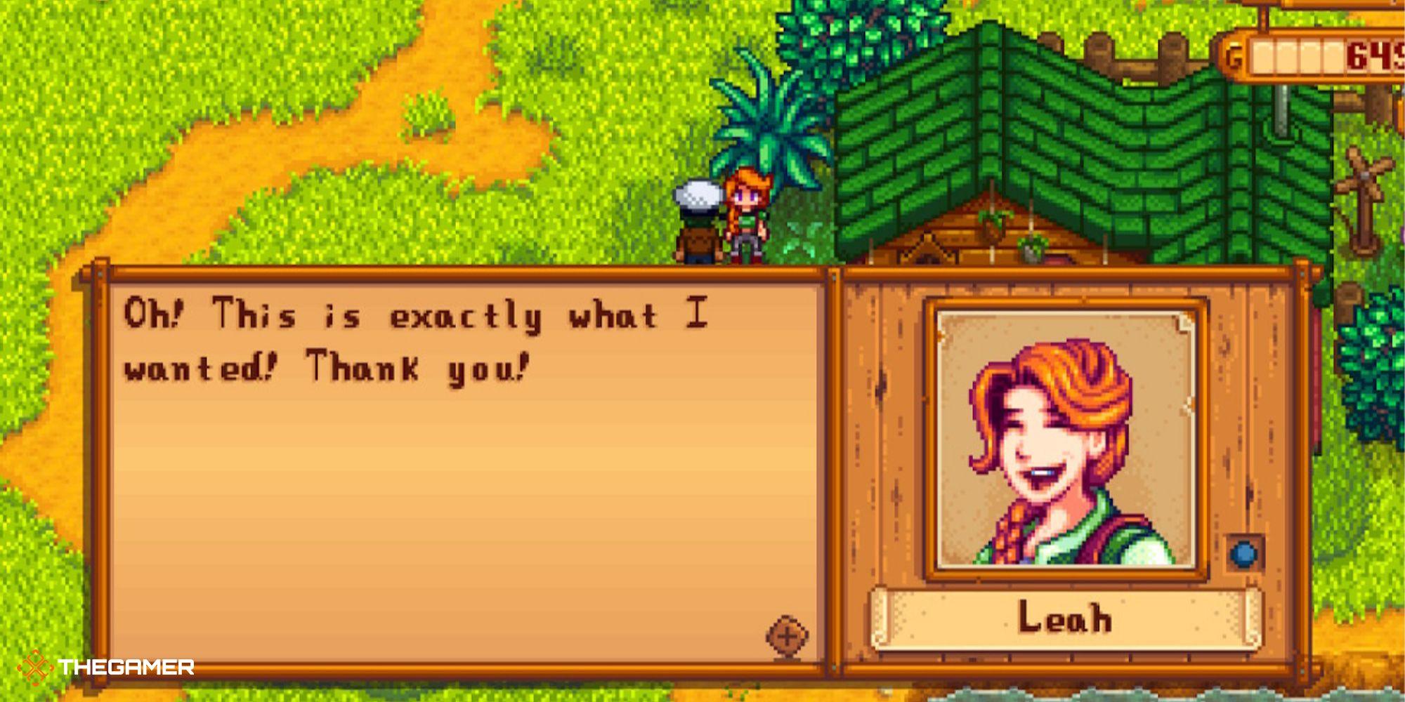 Stardew Valley - leah getting a gift