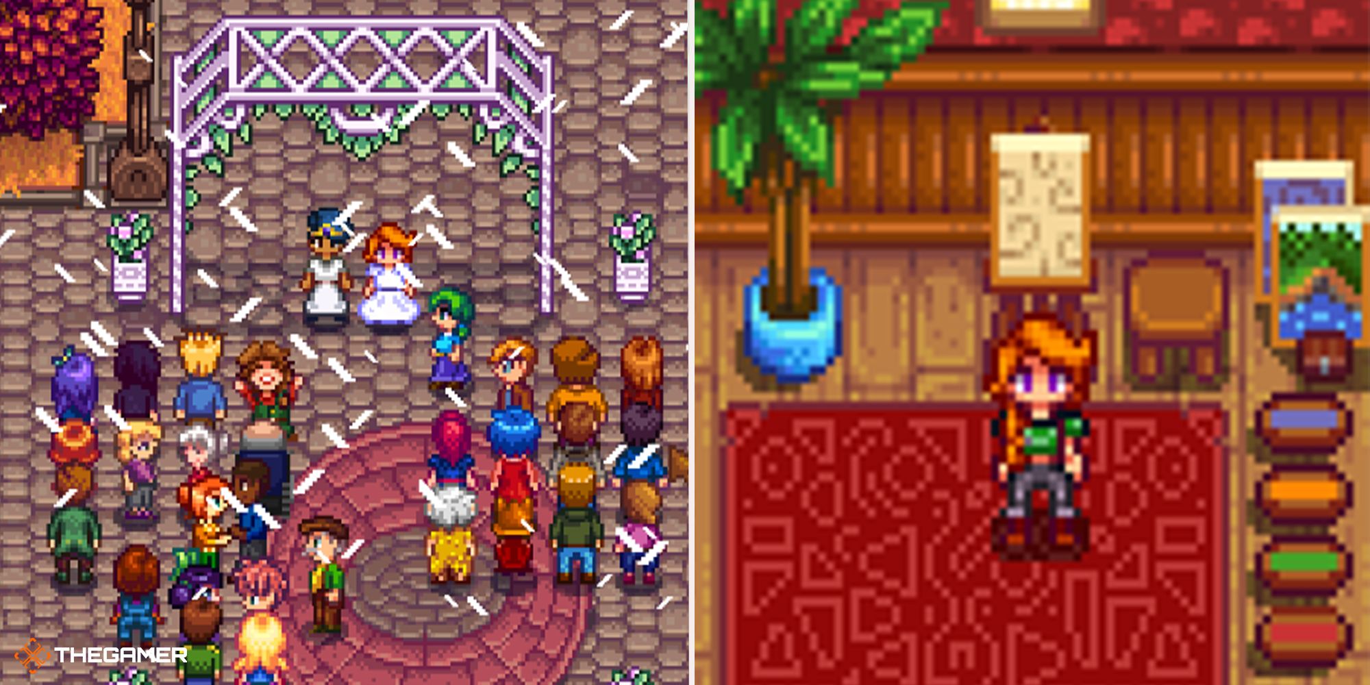 Stardew Valley - leah wedding (left), leah spouse room (right)