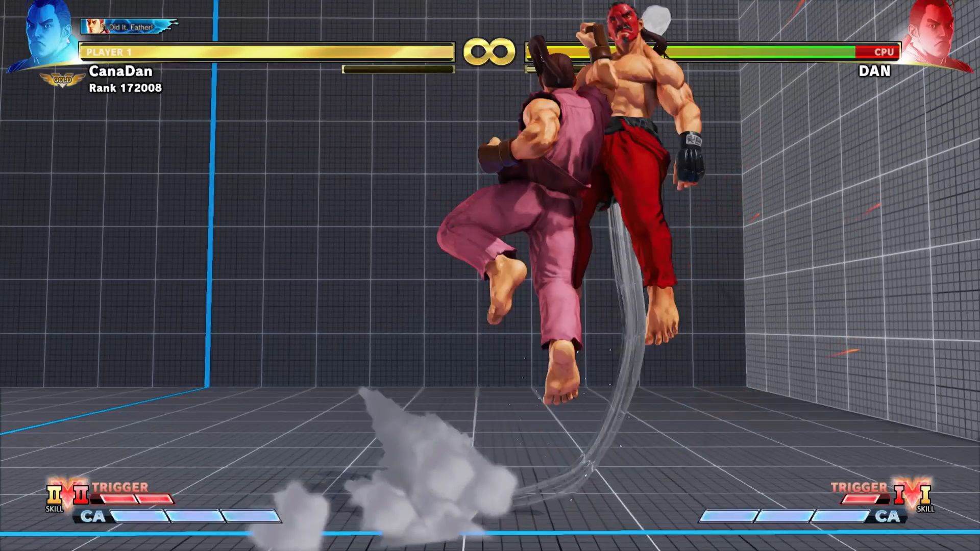 Street Fighter 5, Dan lands his Koryuken