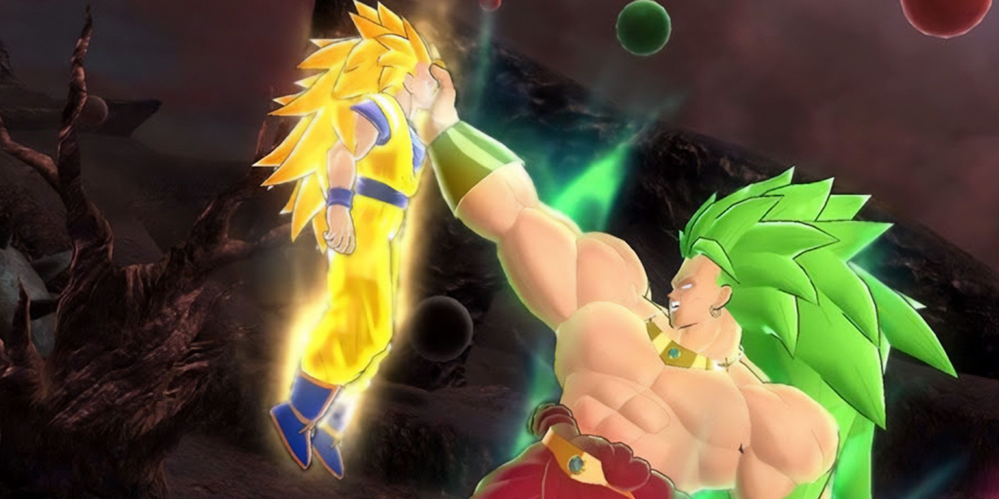 Super Saiyan 3 Broly and Goku in Dragon Ball Raging Blast