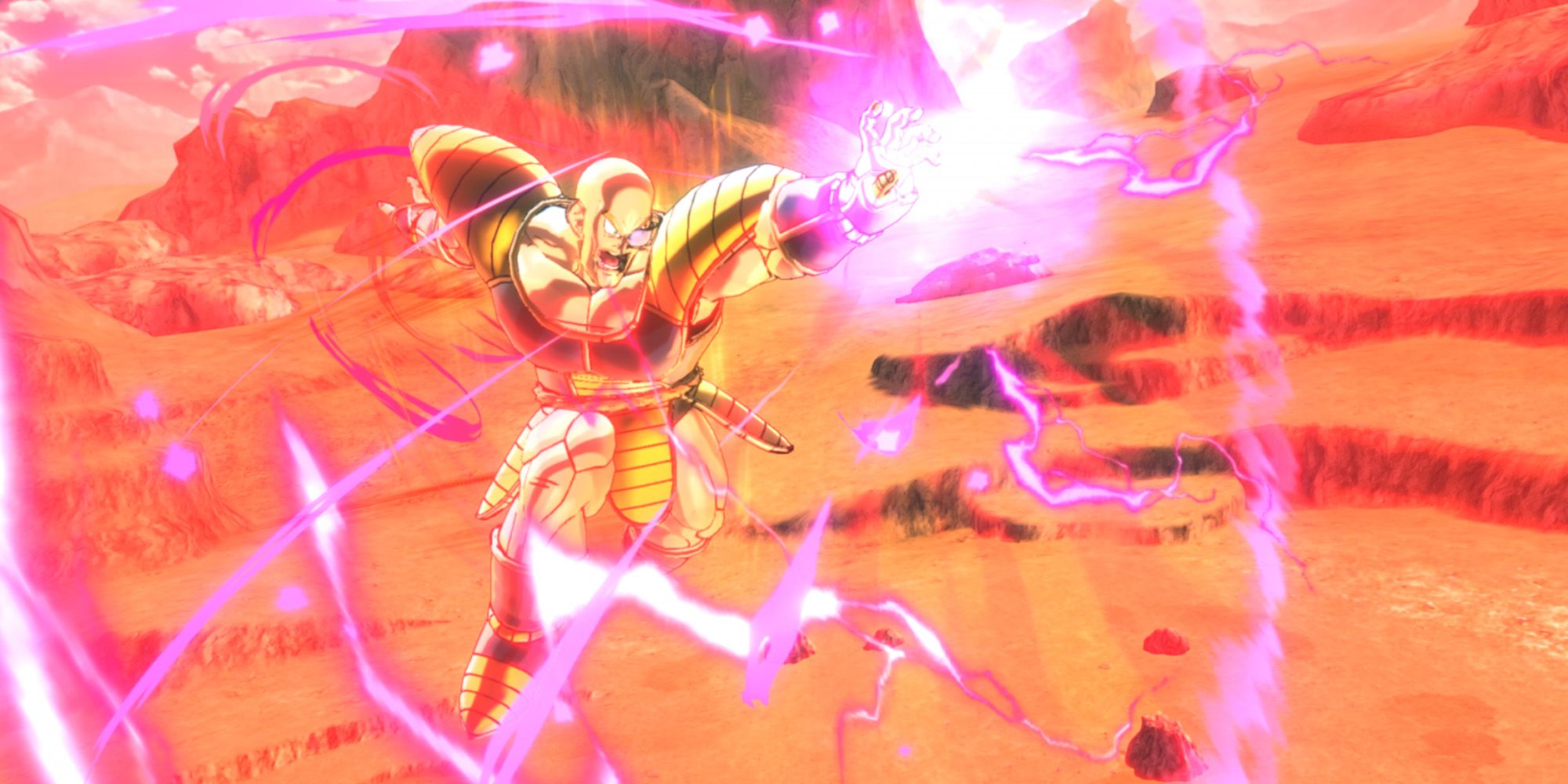 Super Saiyan Nappa Firing Ki Blast in Dragon Ball Xenoverse 2