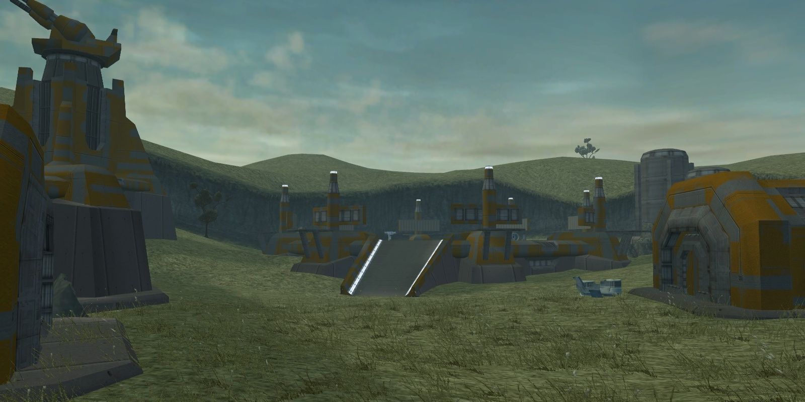 An army base on the surface of Telos from Star Wars KOTOR