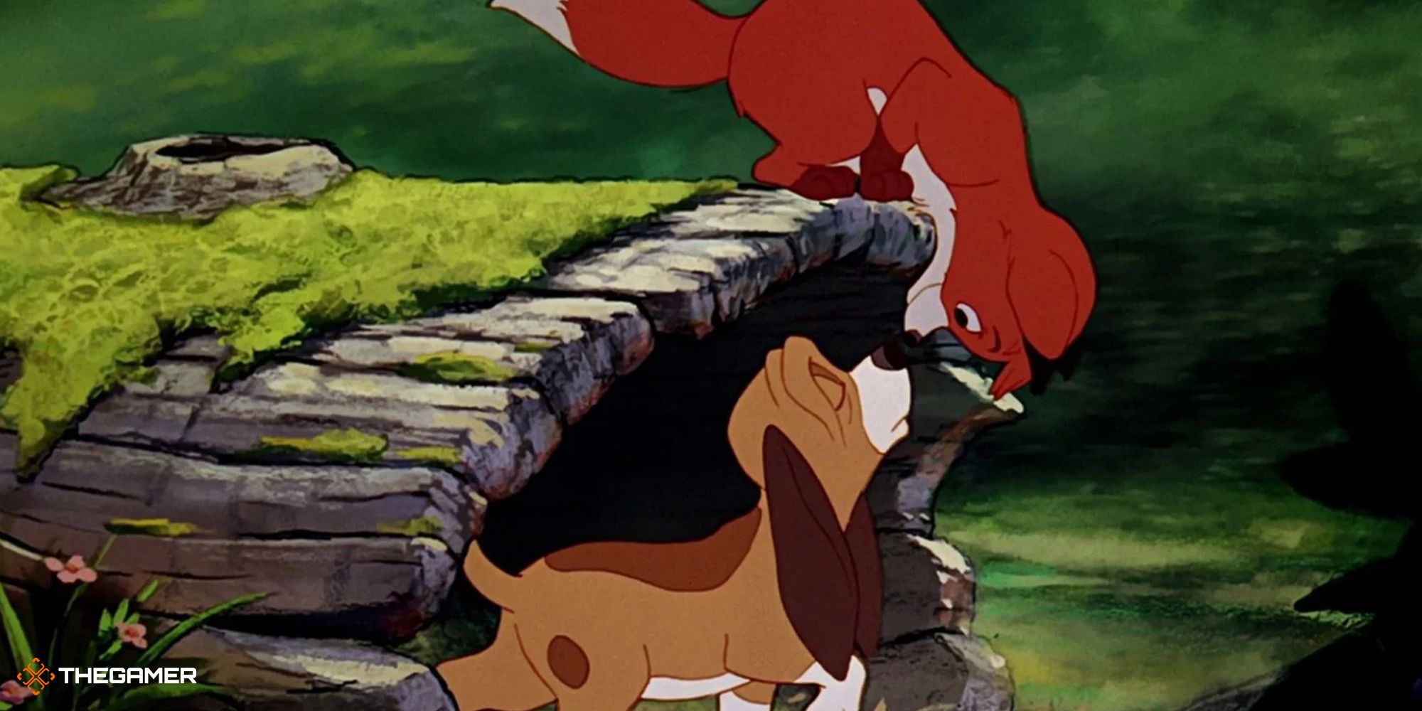 Todd and Copper meeting in The Fox and the Hound