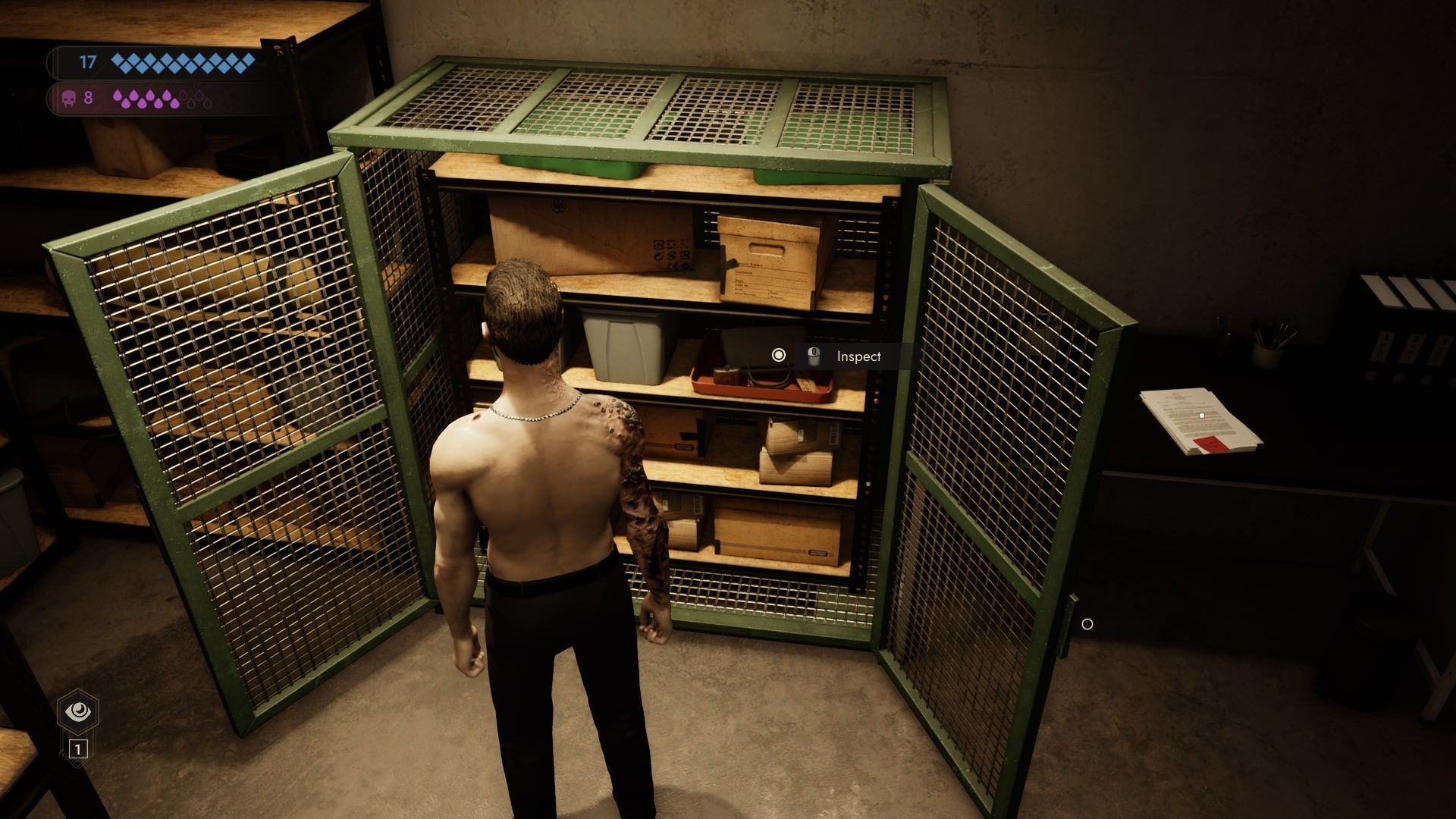 Vampire: The Masquerade - Swansong Galeb using cutters to open storage container