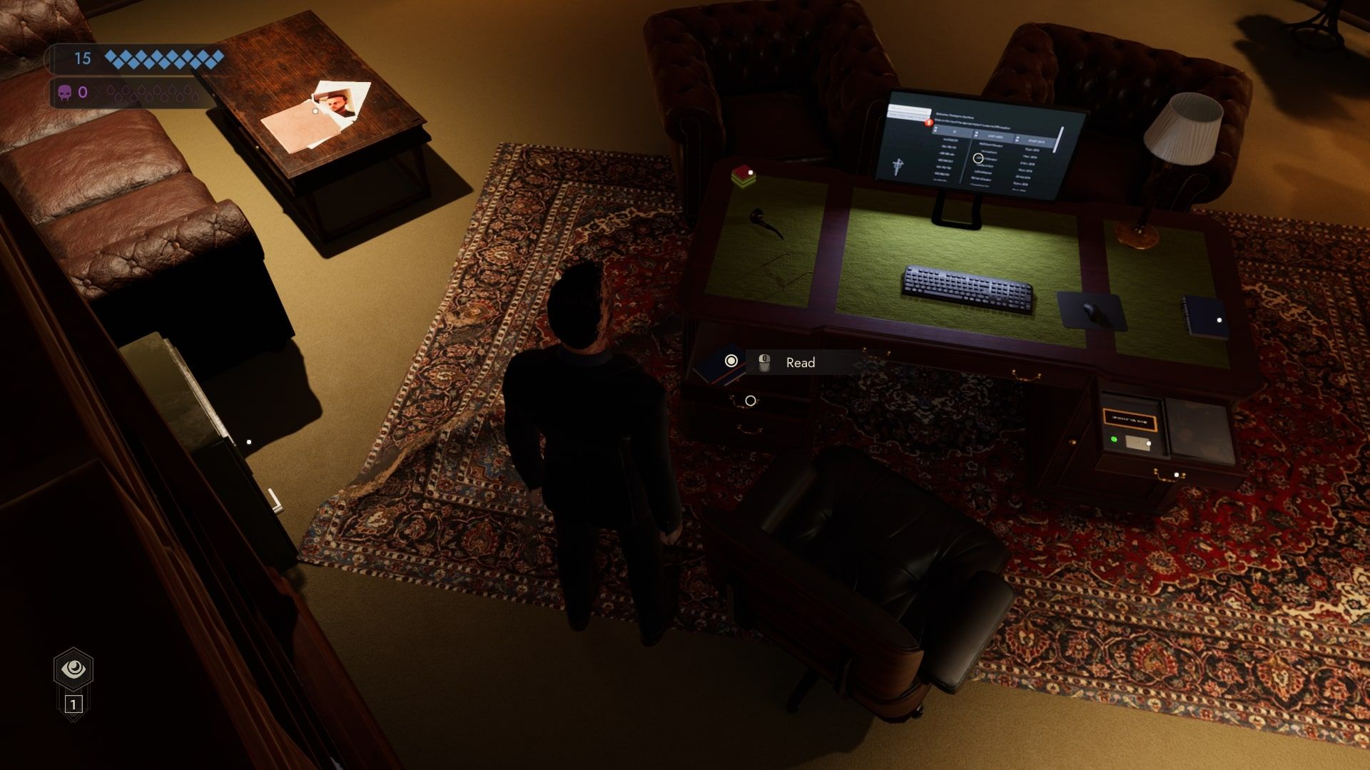 Vampire: The Masquerade - Swansong - Galeb looking at locked drawer in Stanford's Office