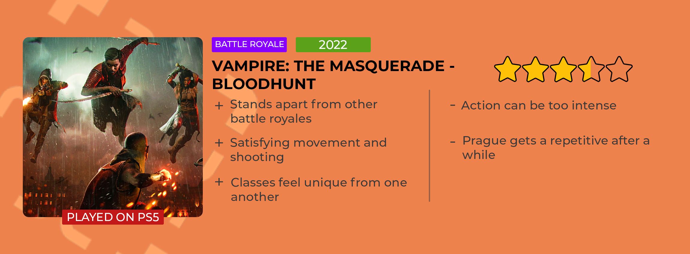 Vvampire Bloodhunt Review Card