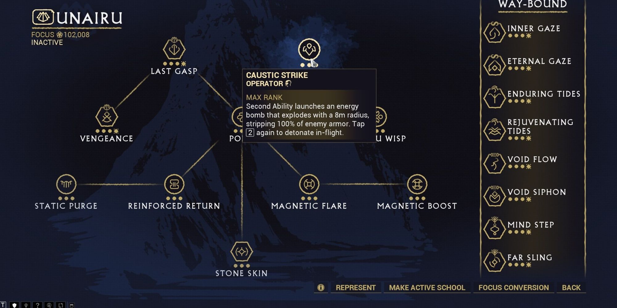 Warframe Caustic Strike Unairu Ability