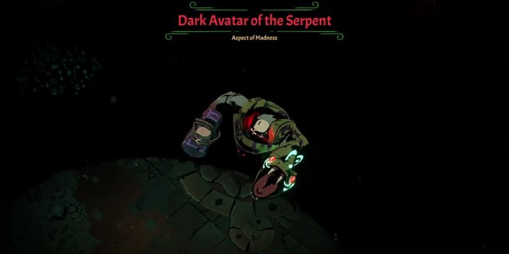 Curse of the Dead Gods Dark Avatar of the Serpent at the start of combat with his snake hand ready to bite