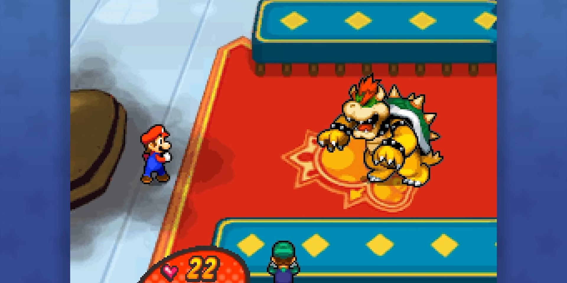 A screenshot showing a scene from Mario & Luigi: Bowser's Inside Story