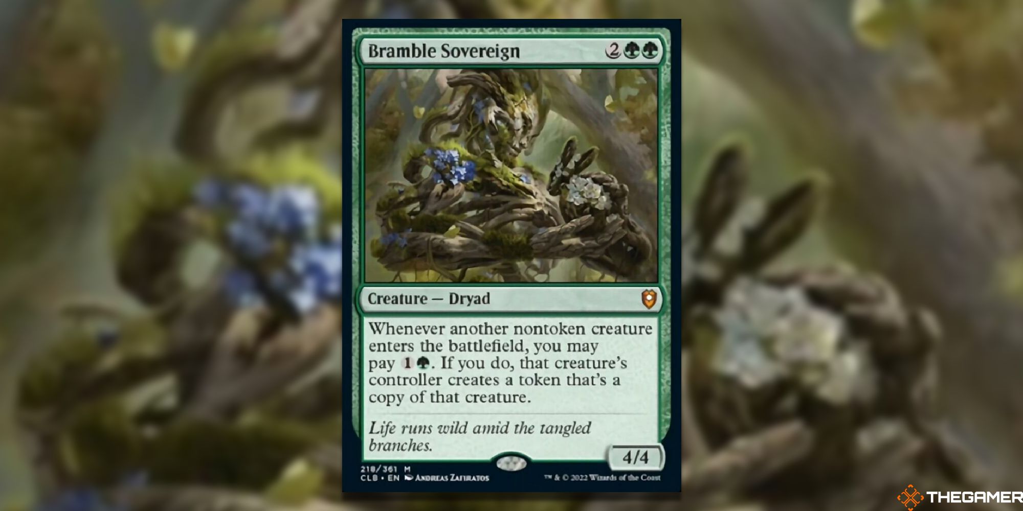 Magic: The Gathering Bramble Sovereign full card with background
