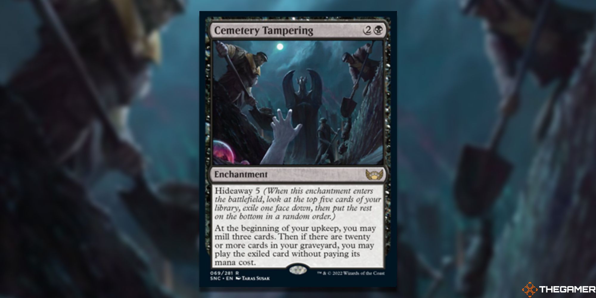 Cemetery Tampering full card with background