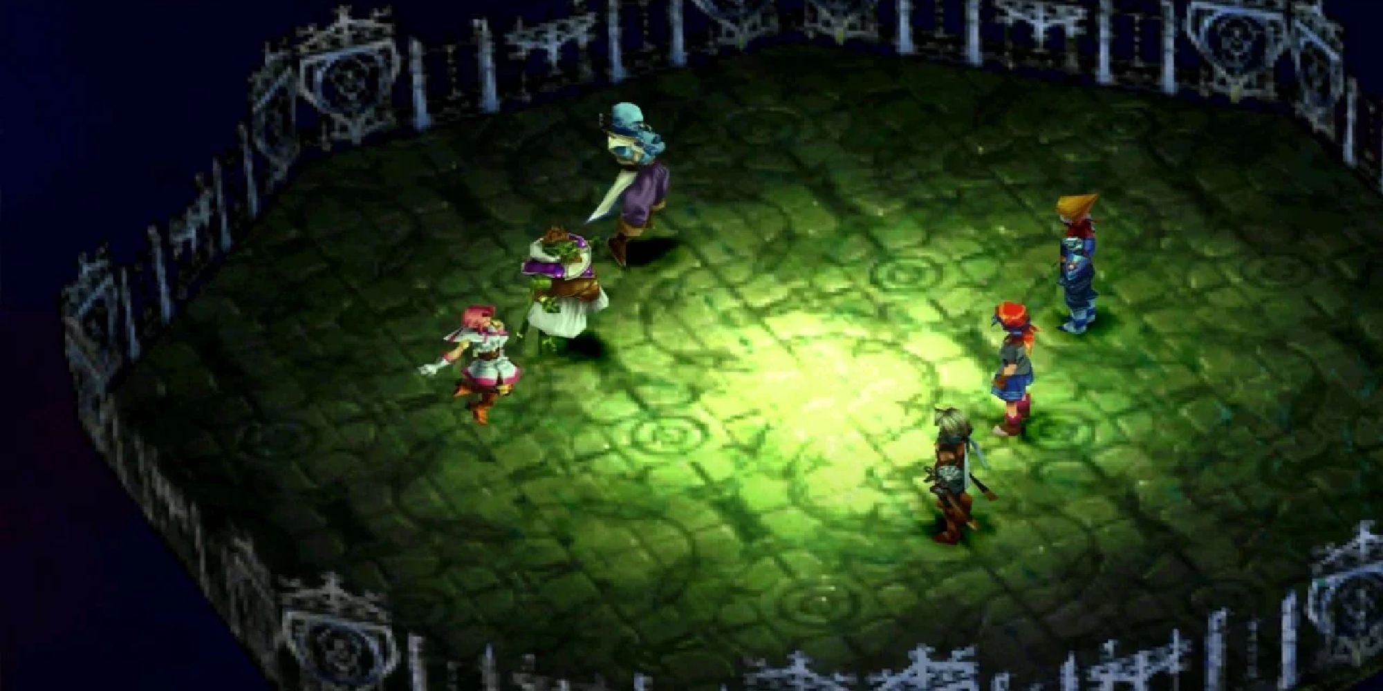 Ozzie, Flea, and Slash face off against the party in the Bend Of Time in Chrono Trigger