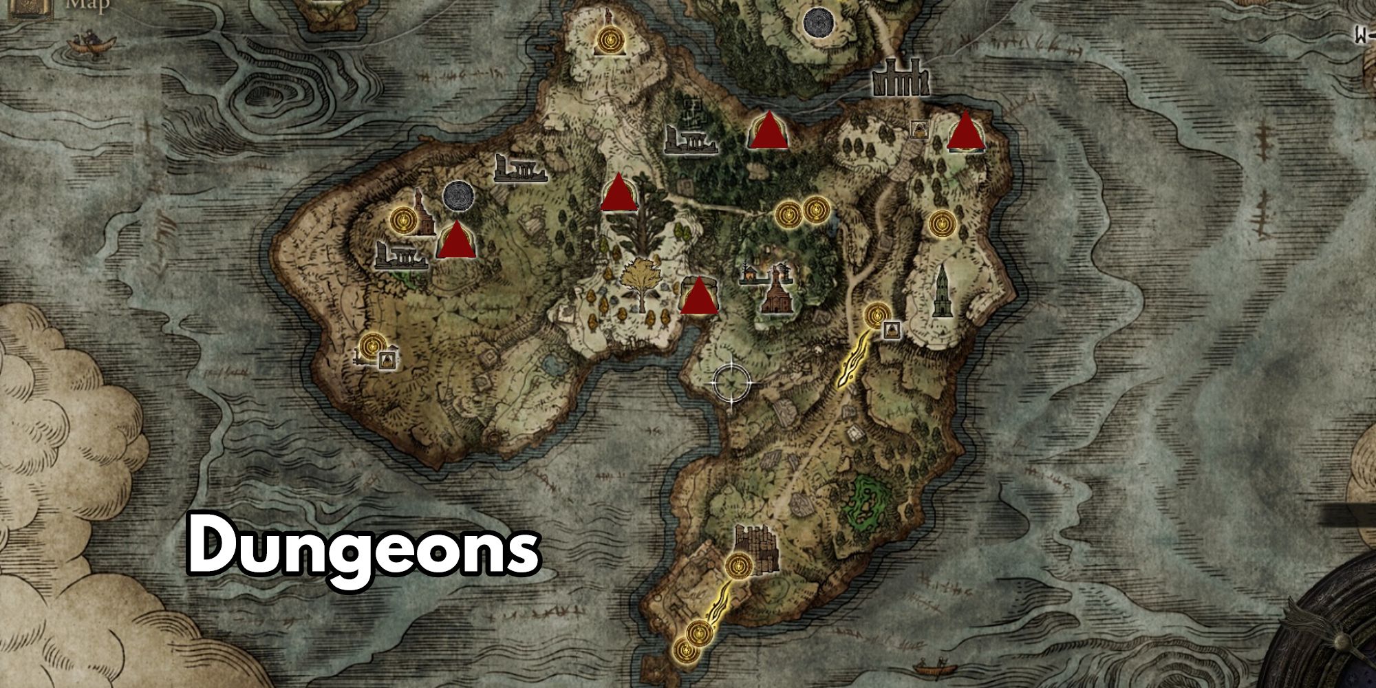 elden ring weeping peninsula dungeon locations on map
