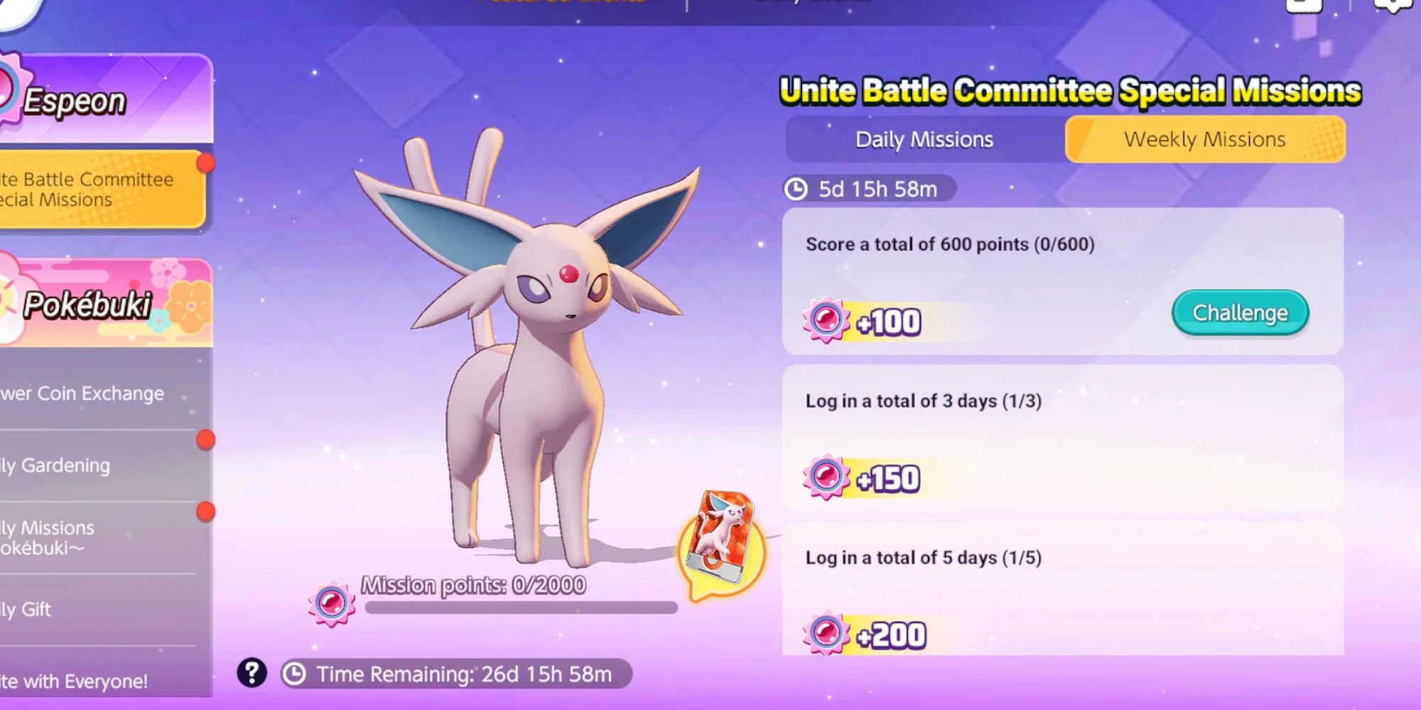 espeon unite event