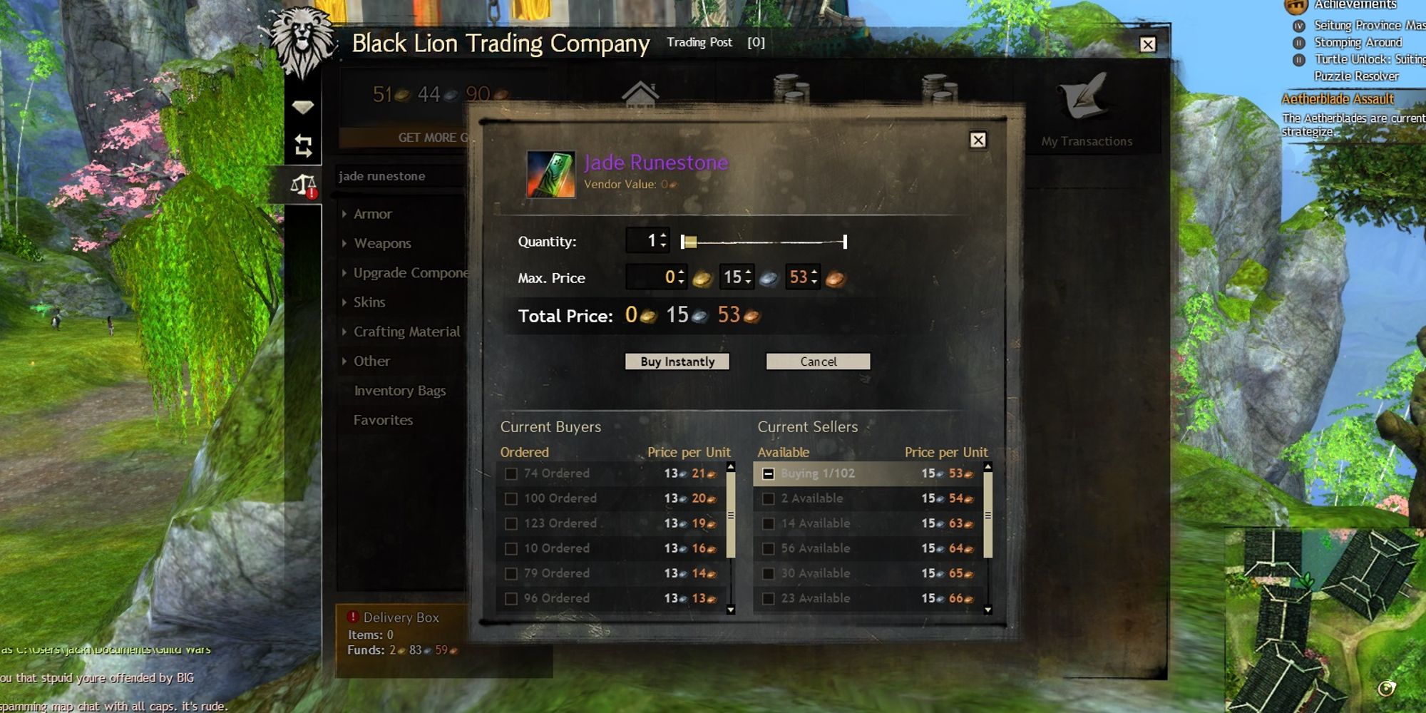 Guild Wars 2 Jade Runestone Trading Post 