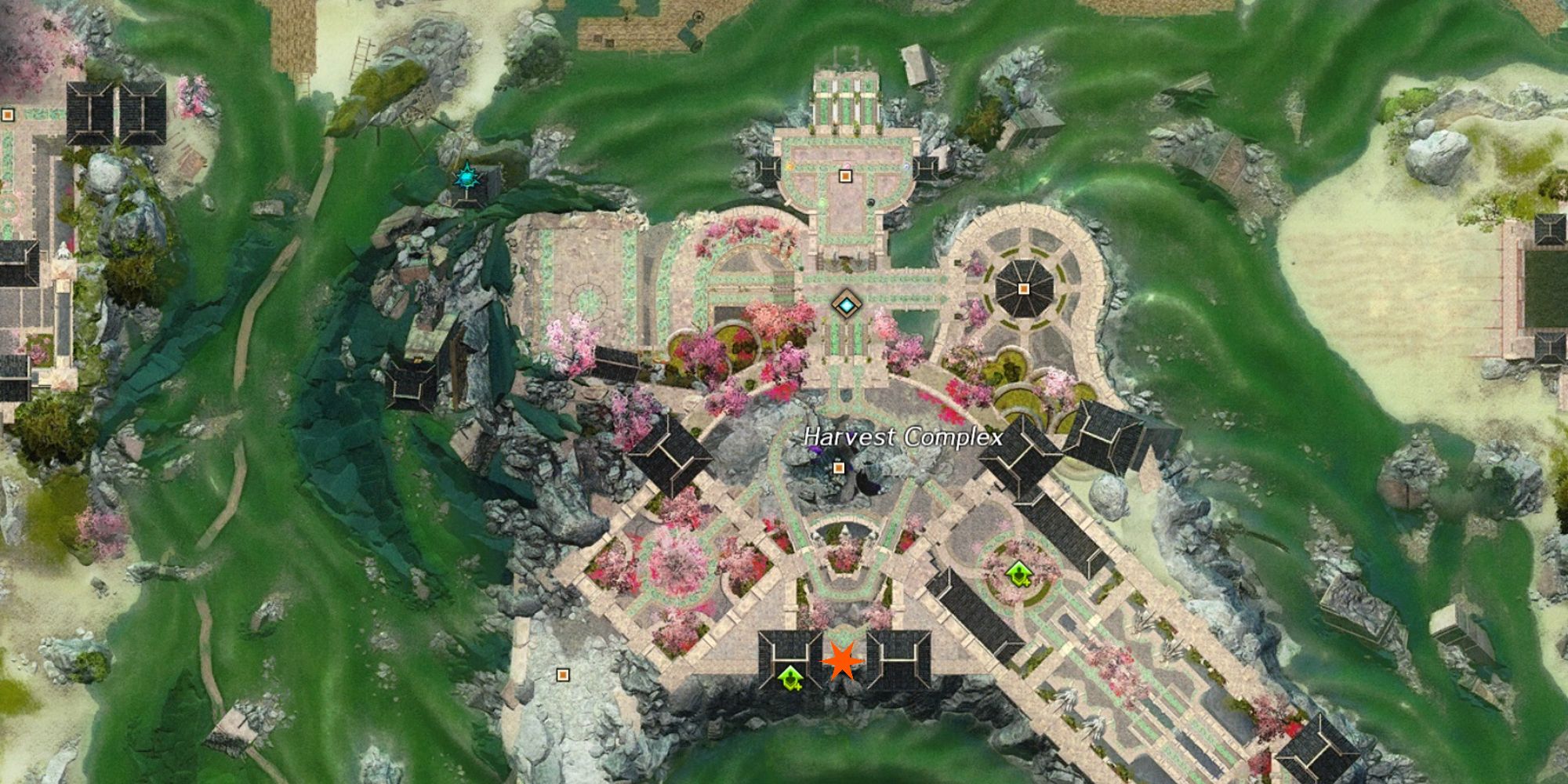 harvest complex in dragons end with marjorys location highlighted