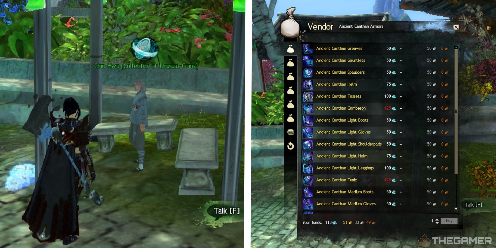 image of player standing next to chin-hwa next to image of vendor panel