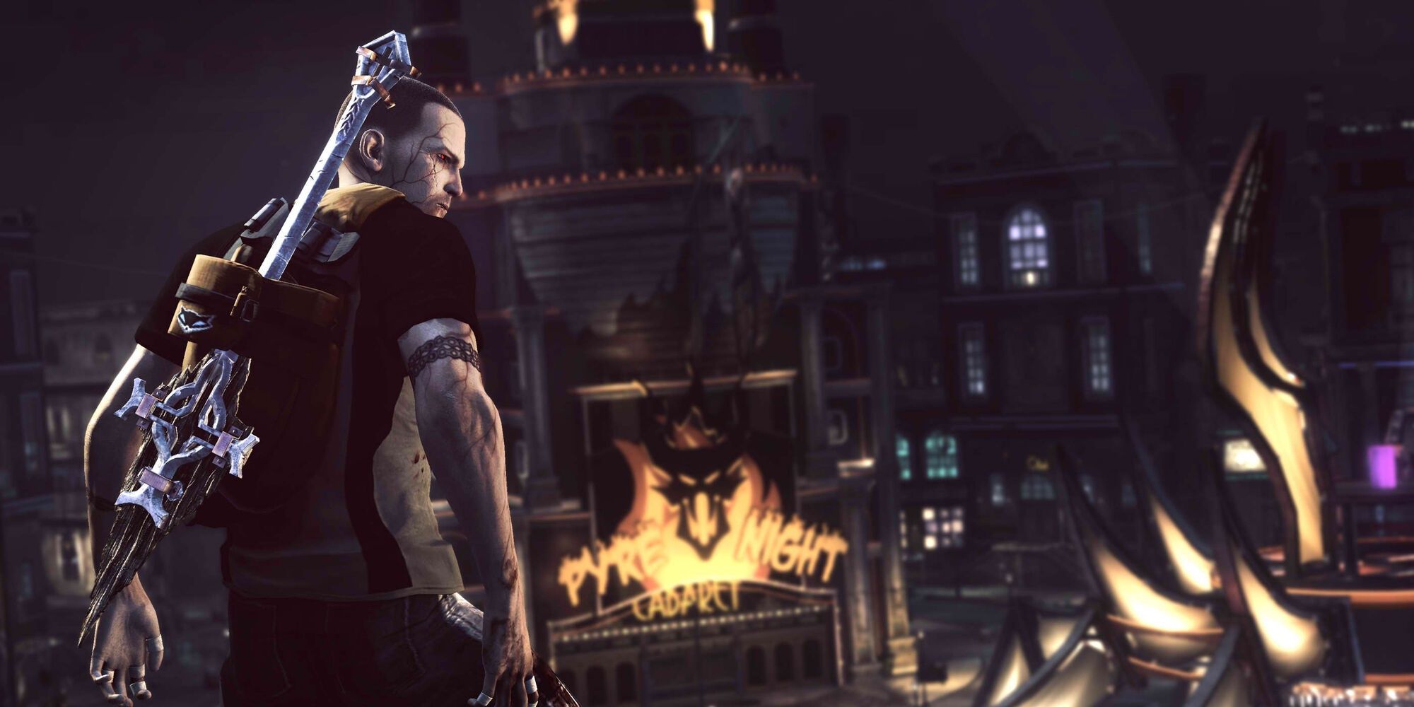 A screenshot showing Cole MacGrath in Infamous: Festival of Blood