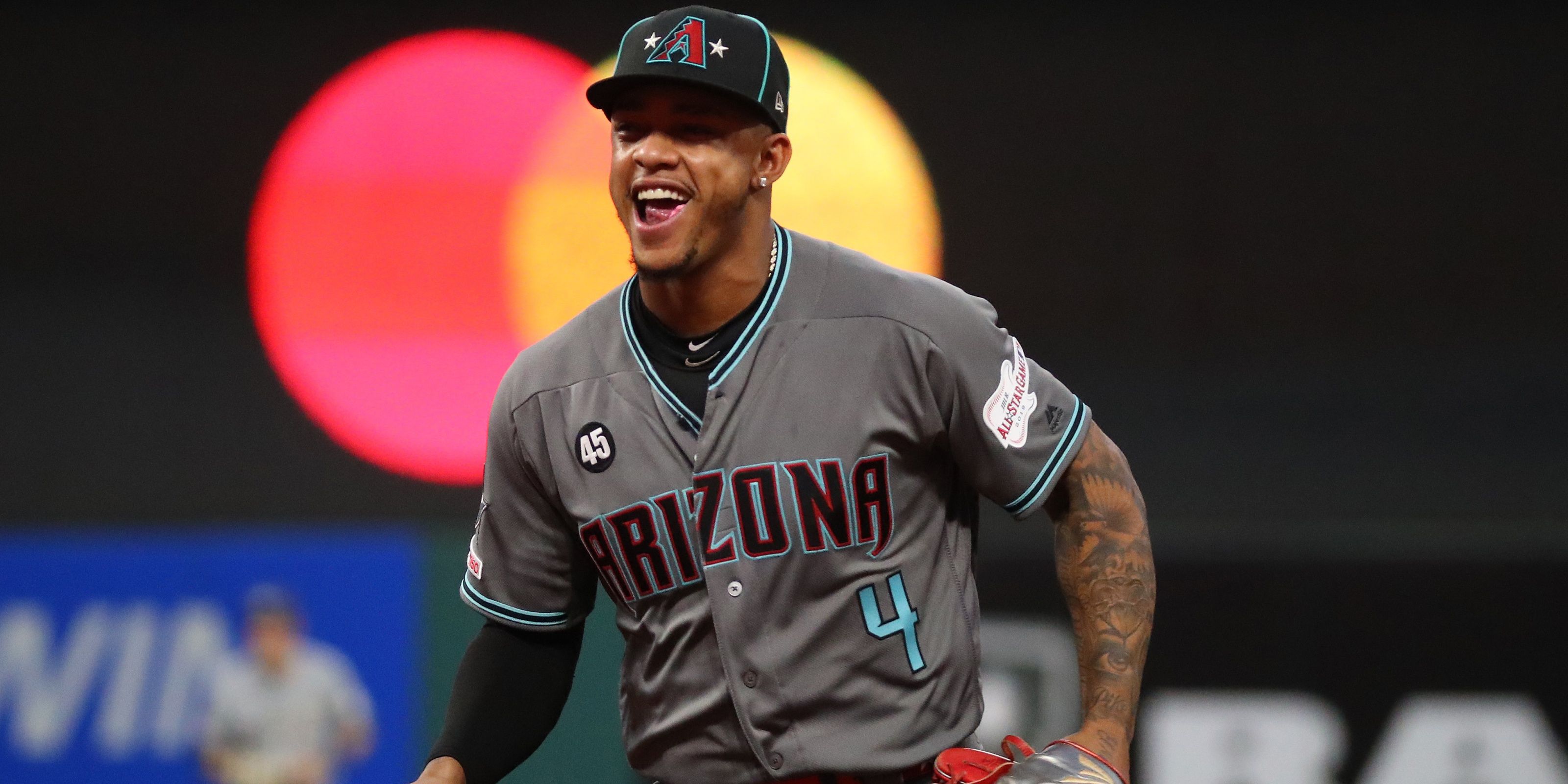 ketel marte smiling and laughing on the field