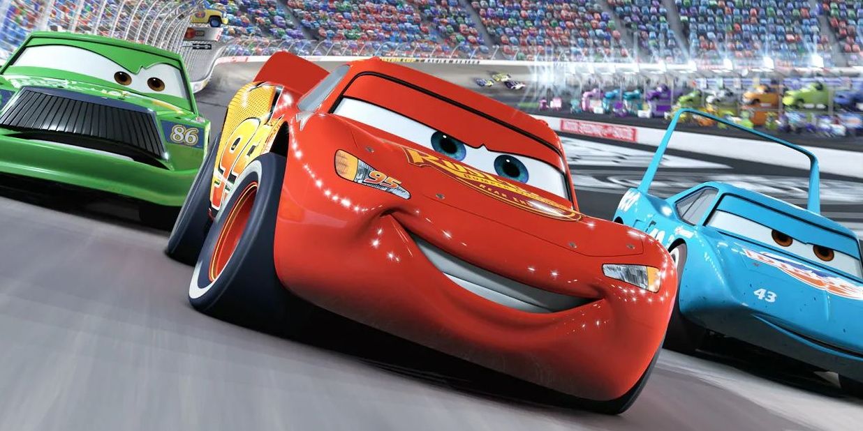 Lightning McQueen racing in Cars