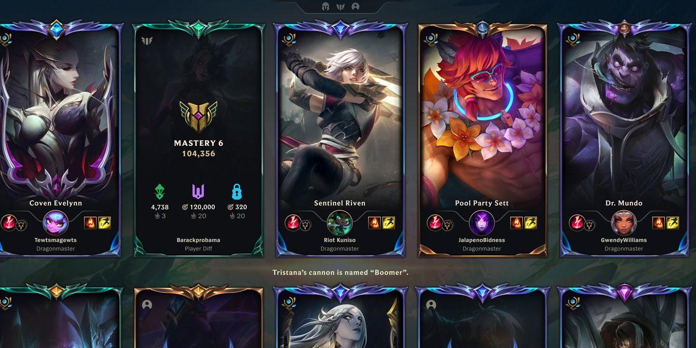 League of Legends Game Loading Screen Mastery Challenges