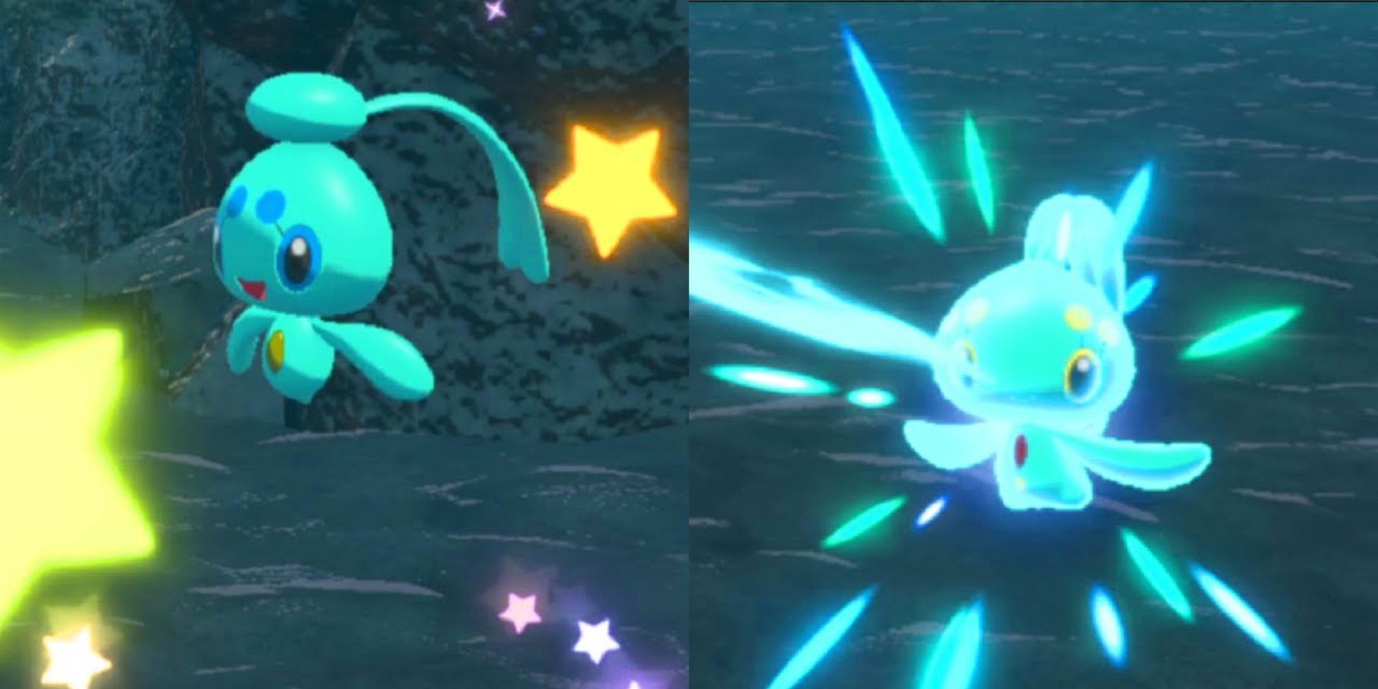 Shiny Manaphy and Phione, available in Pokemon Legends Arceus after Pokemon Home Update