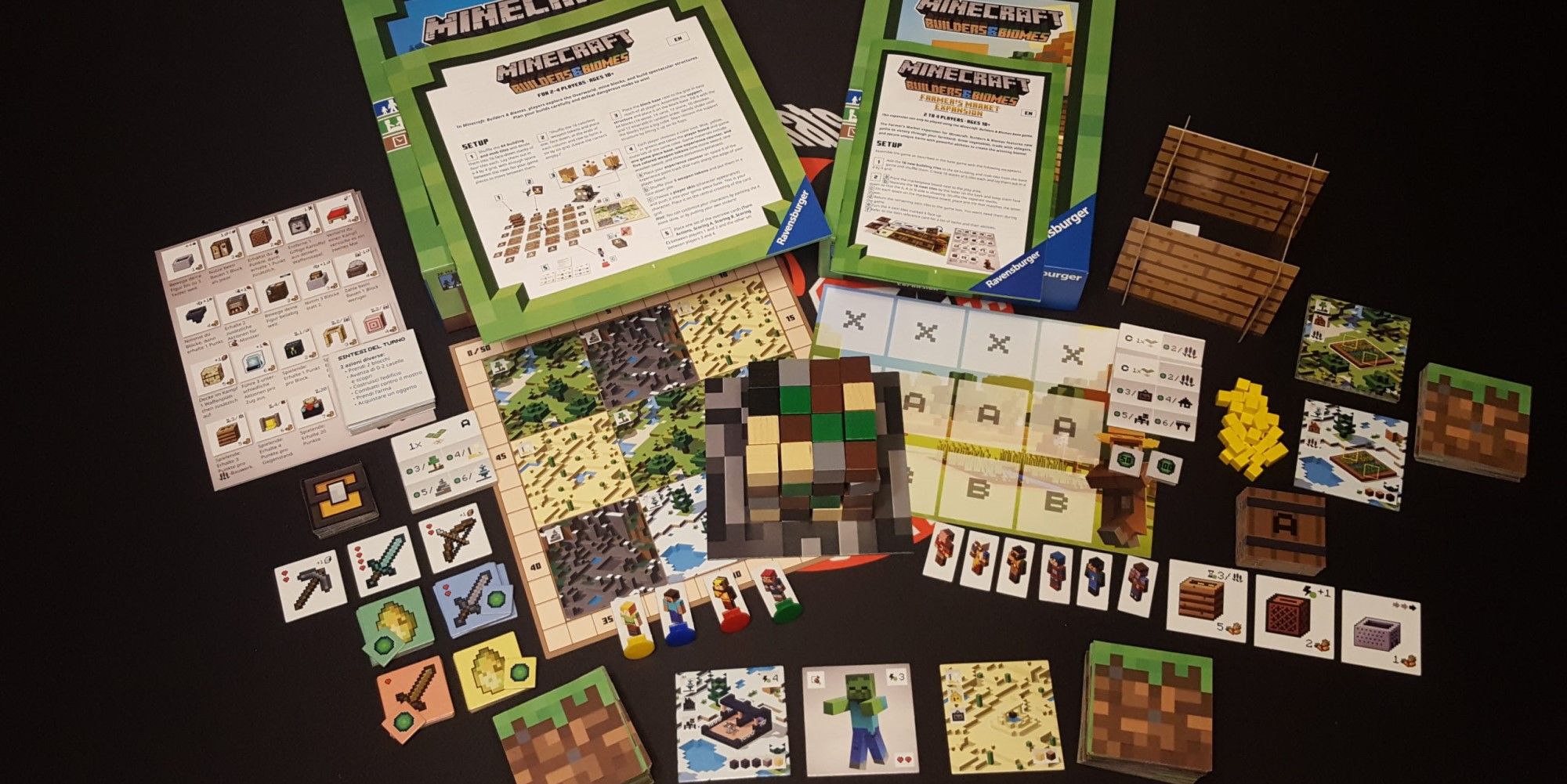 minecraft builders and biomes board game components