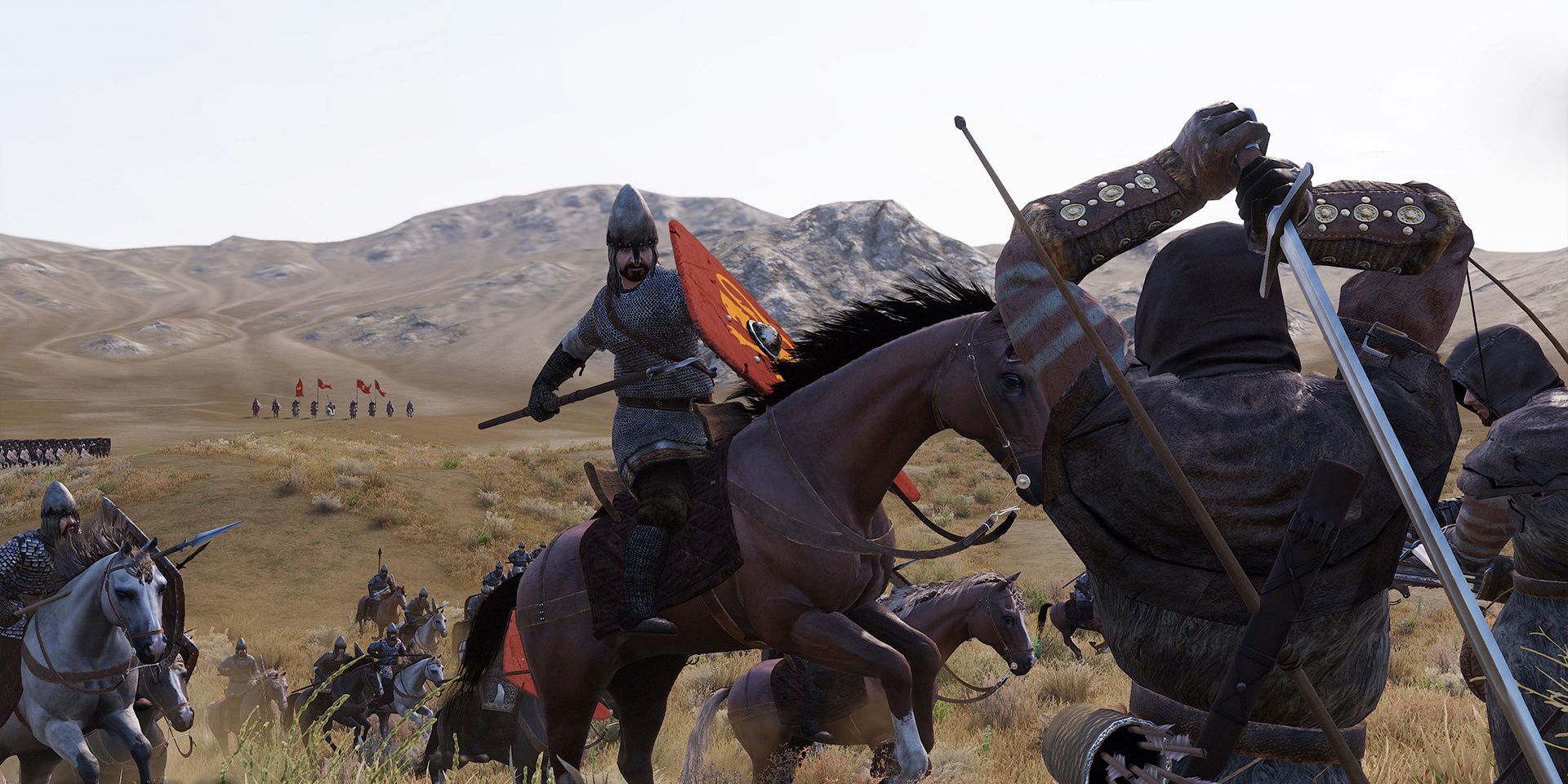 A screenshot showing a battle in Mount & Blade 2: Bannerlords