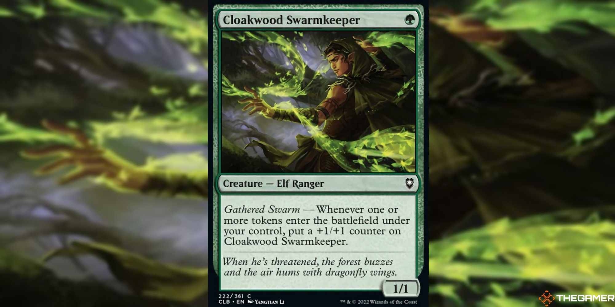mtg cloakwood swarmkeeper card art and text