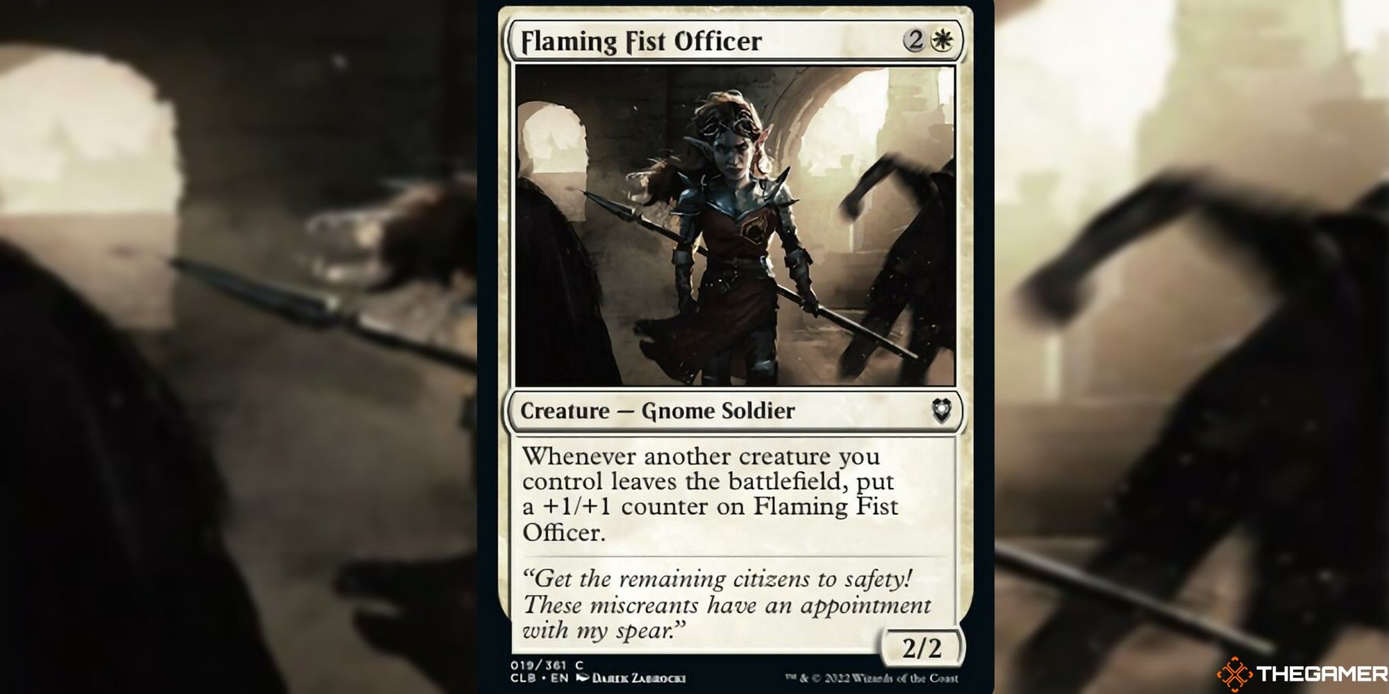 mtg flaming fist officer card art and text