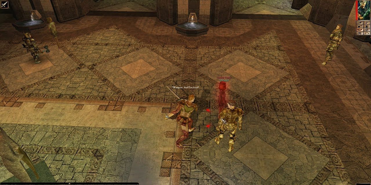 A screenshot showing gameplay in Neverwinter Nights