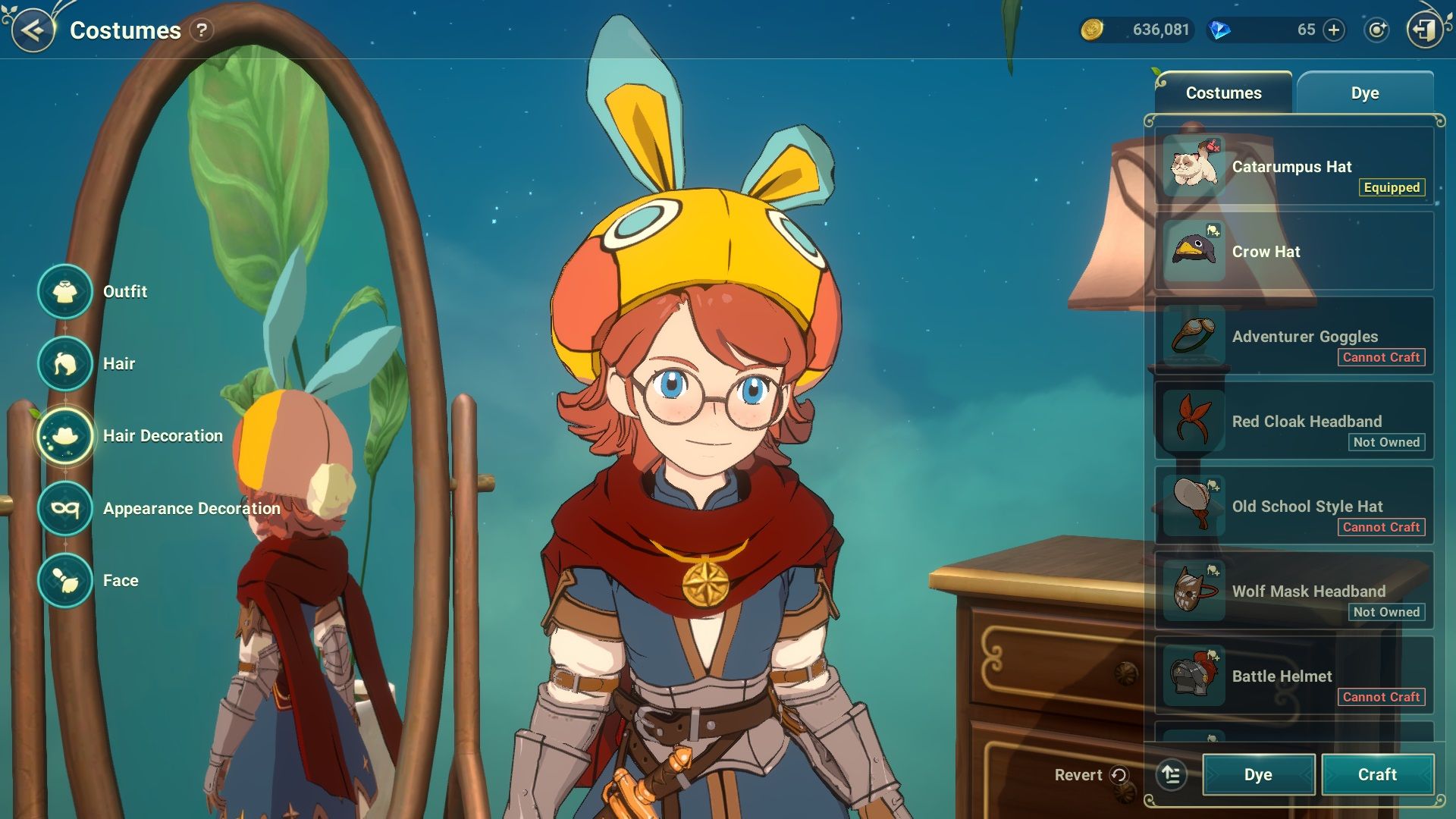 ni no kuni character costume selection screen