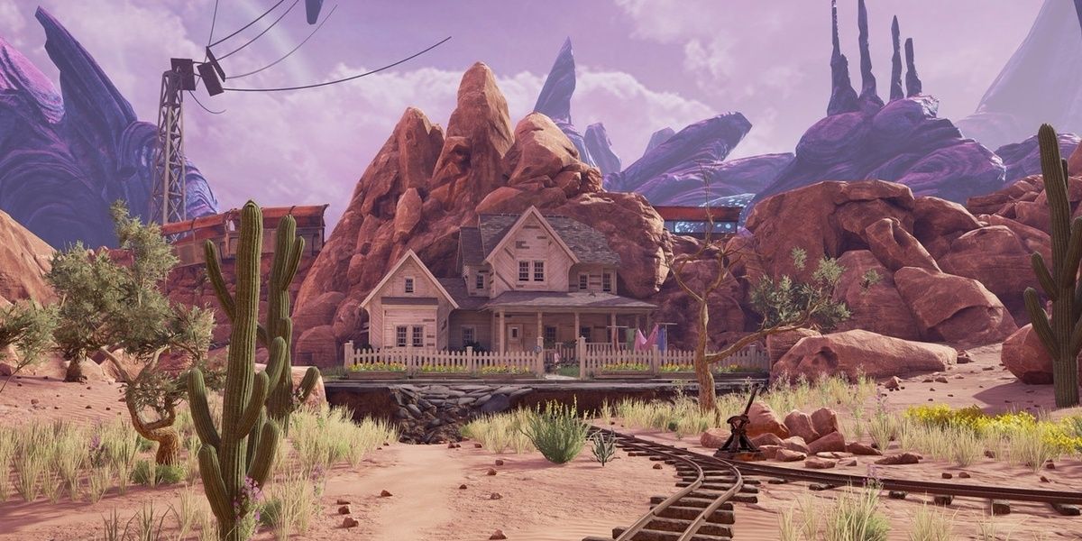 A house in a desert environment in Obduction 