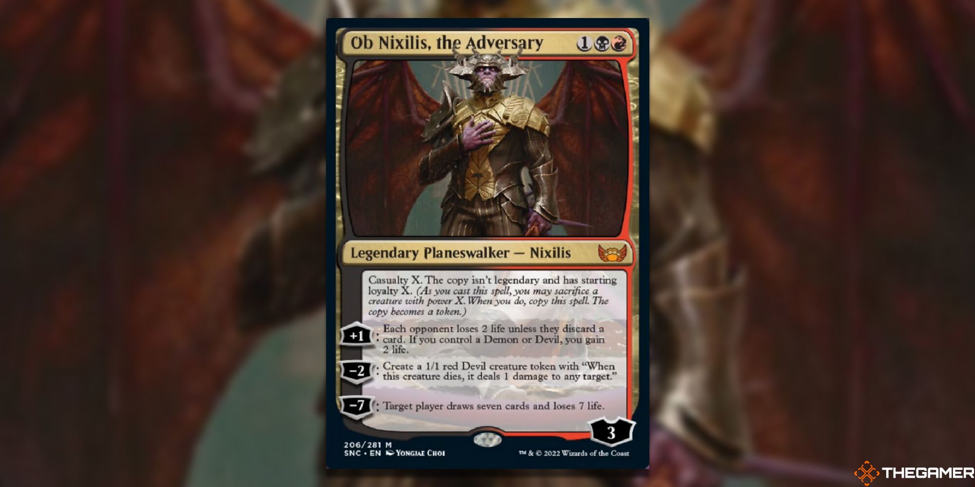 Ob Nixilis, the Adversary Magic: The Gathering full card with background