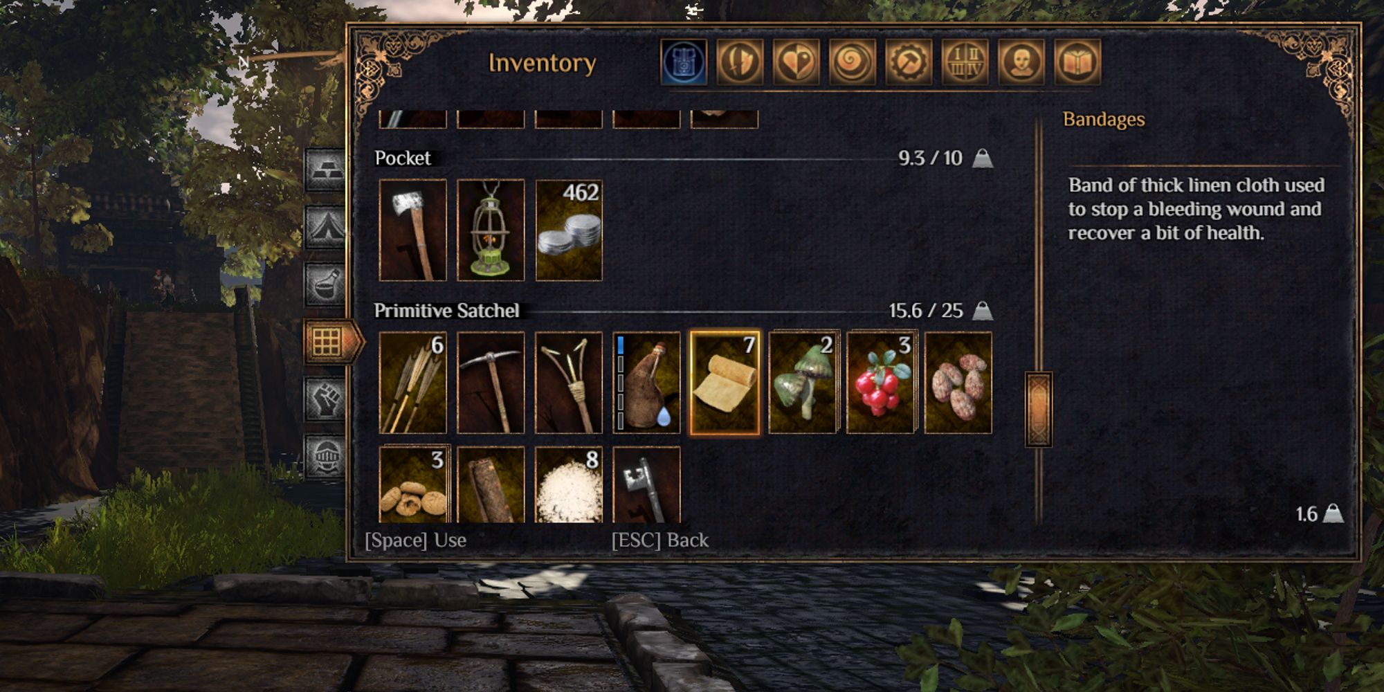 bandages in player inventory