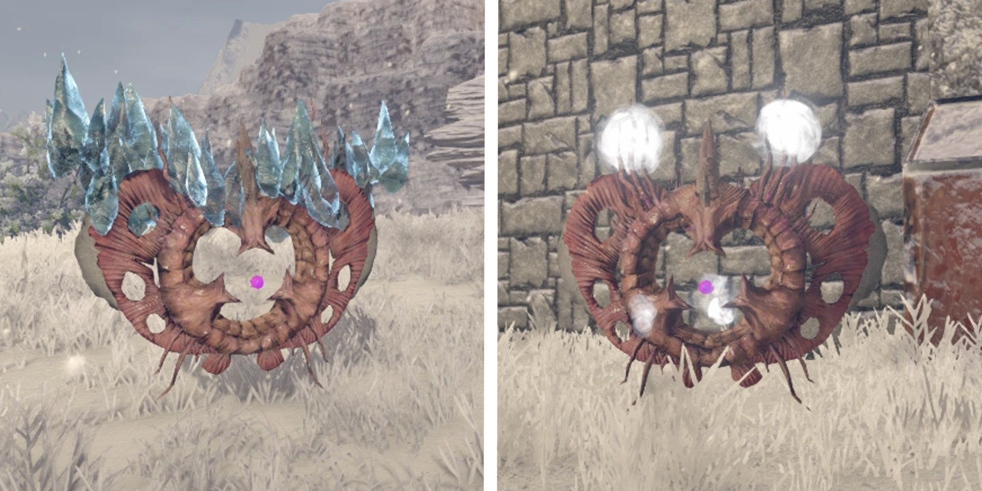image of frost elemental next to image of lightning elemental