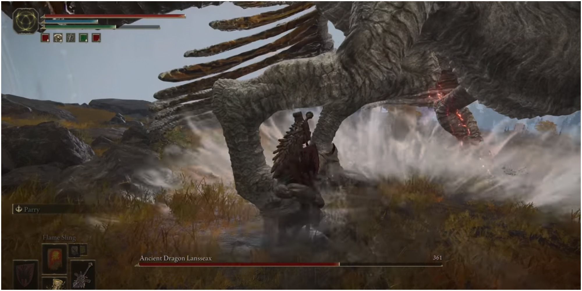 Elden Ring Ancient Dragon Lansseax's wing slam attack