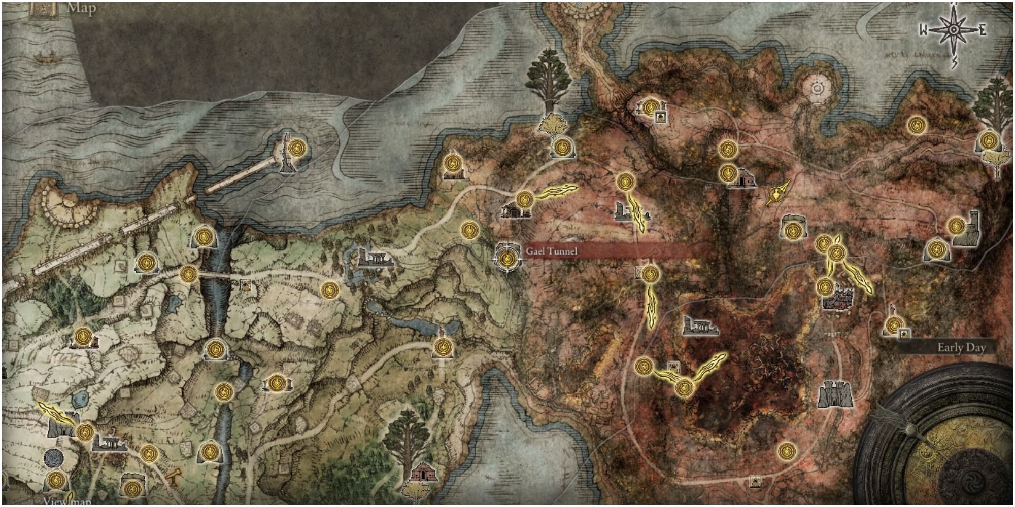 Elden Ring Magma Wyrm's location in Gael Tunnel, Caelid Wilds