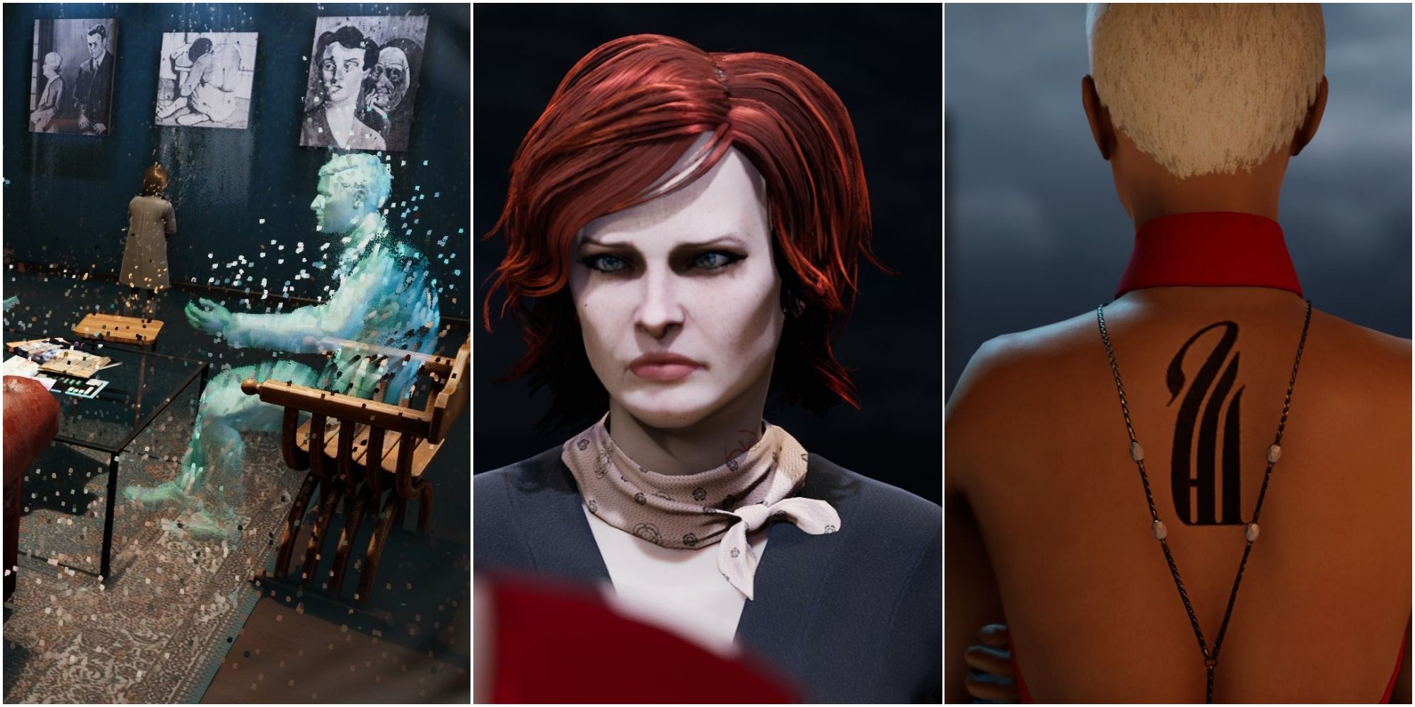Vampire: The Masquerade - Swansong collage - richard in a psychometry vision, Hilda, and Iverson