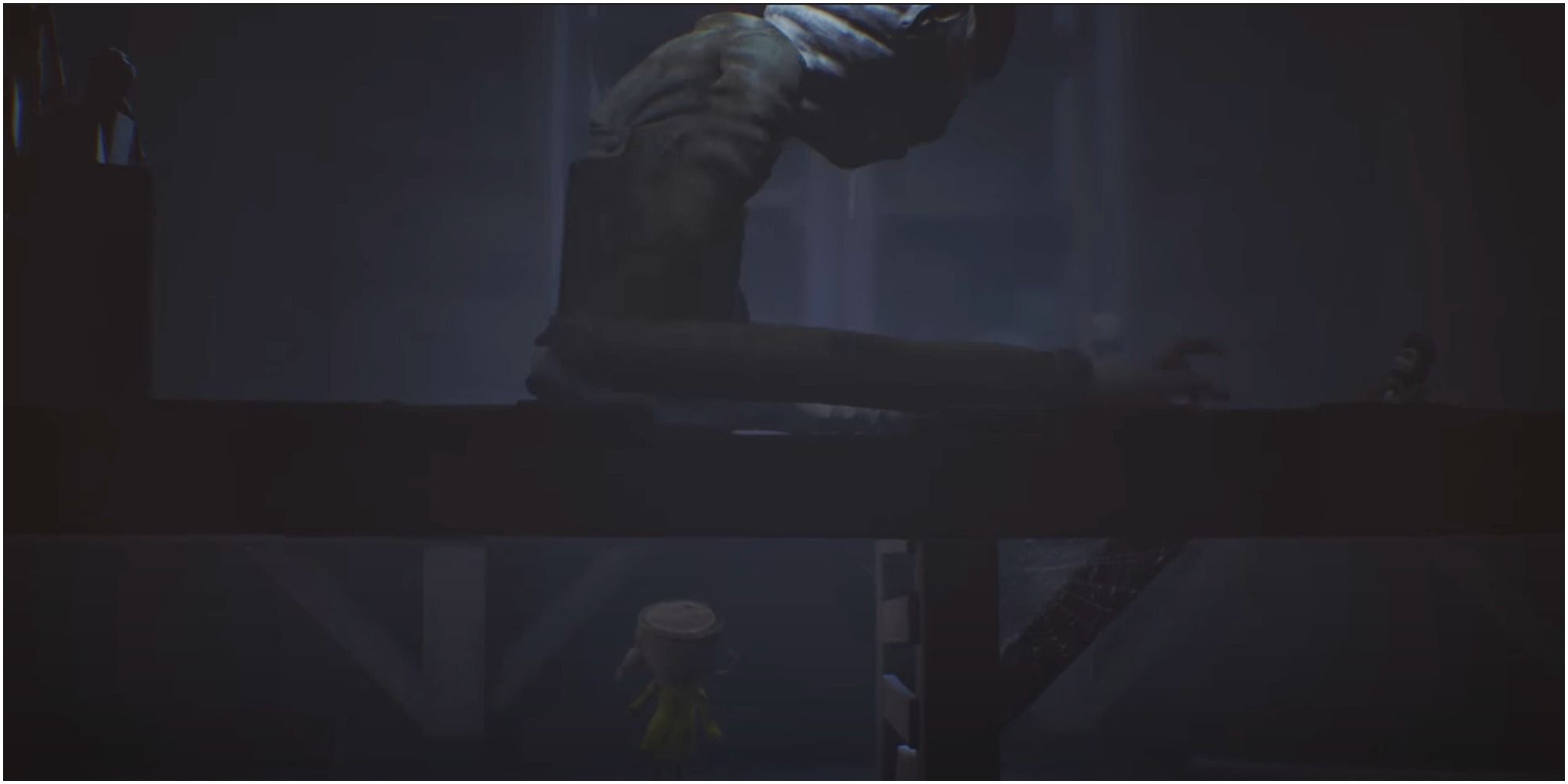 Little Nightmares Six hiding from The Janitor