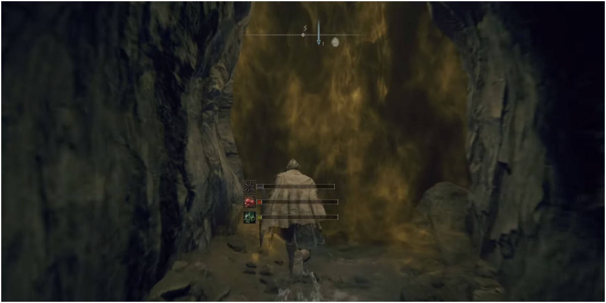 The player approaching the boss gate.