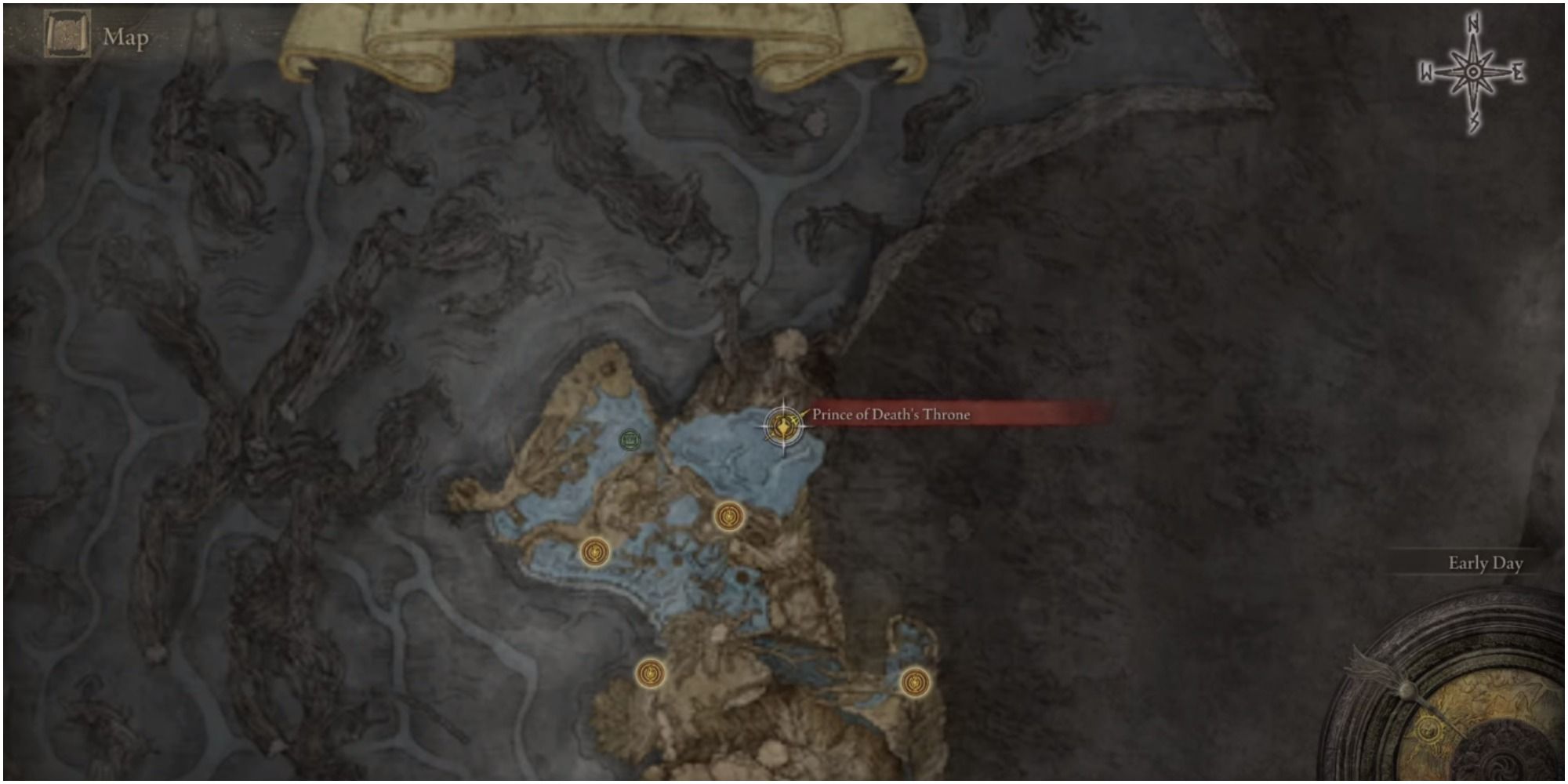 The map showing the location of Prince of Death's Throne.