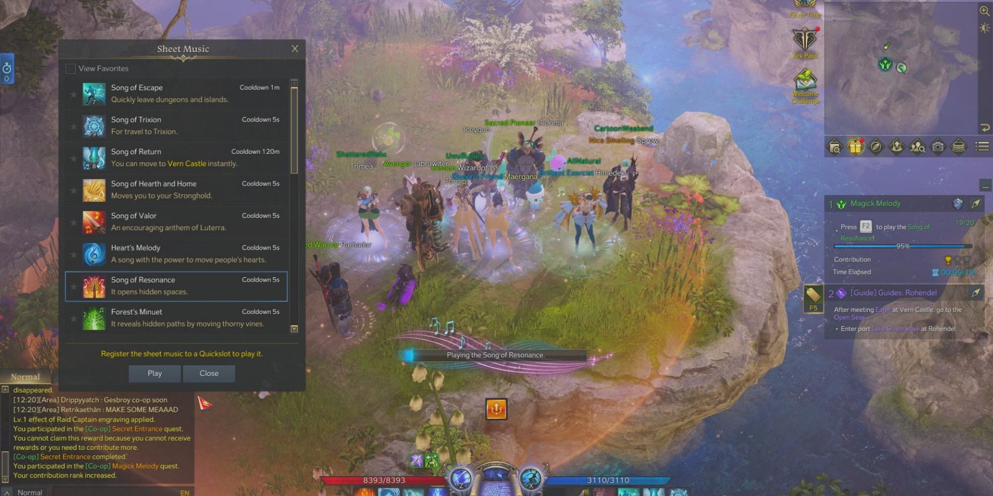 A player plays the Song of Resonance in Secret Entrance of Lullaby Island