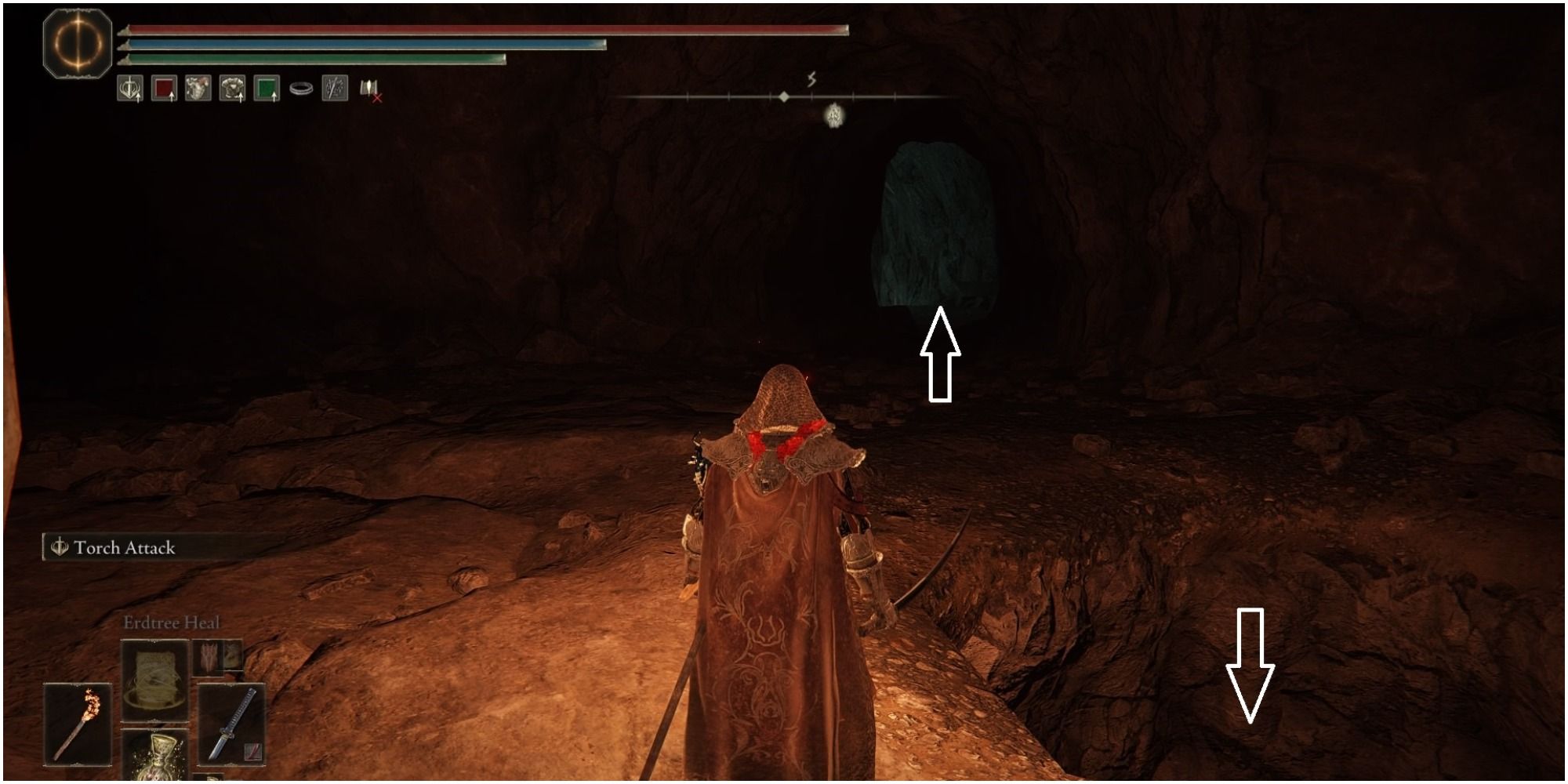 Image showing two paths inside the cave.